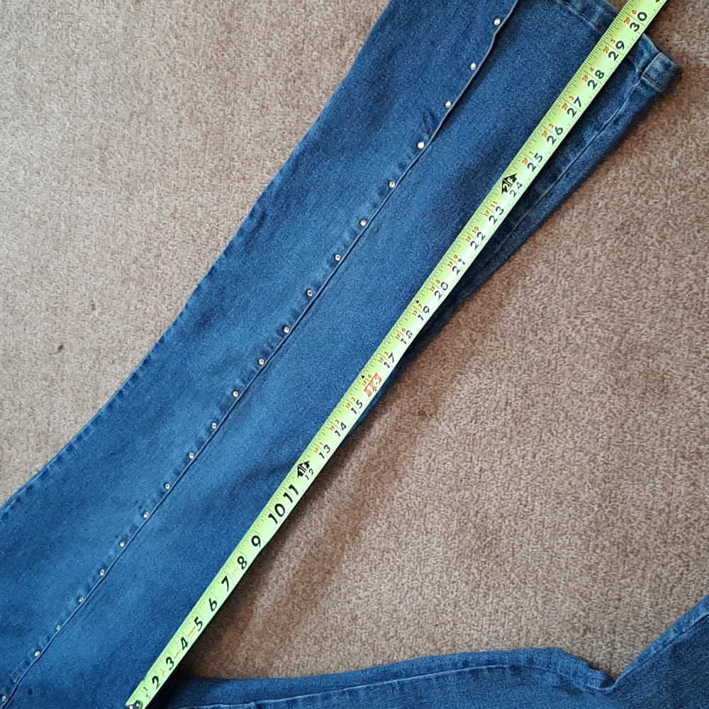 Extreme Rhinestone Split Hem Jeans. - image 7